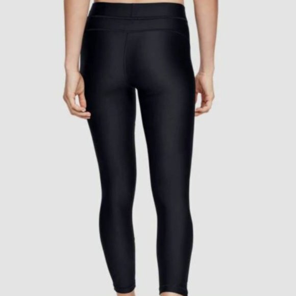 Under Armour Women's Heatgear Black/Optic Purple Color Block Ankle Crop Leggings - Picture 5 of 7